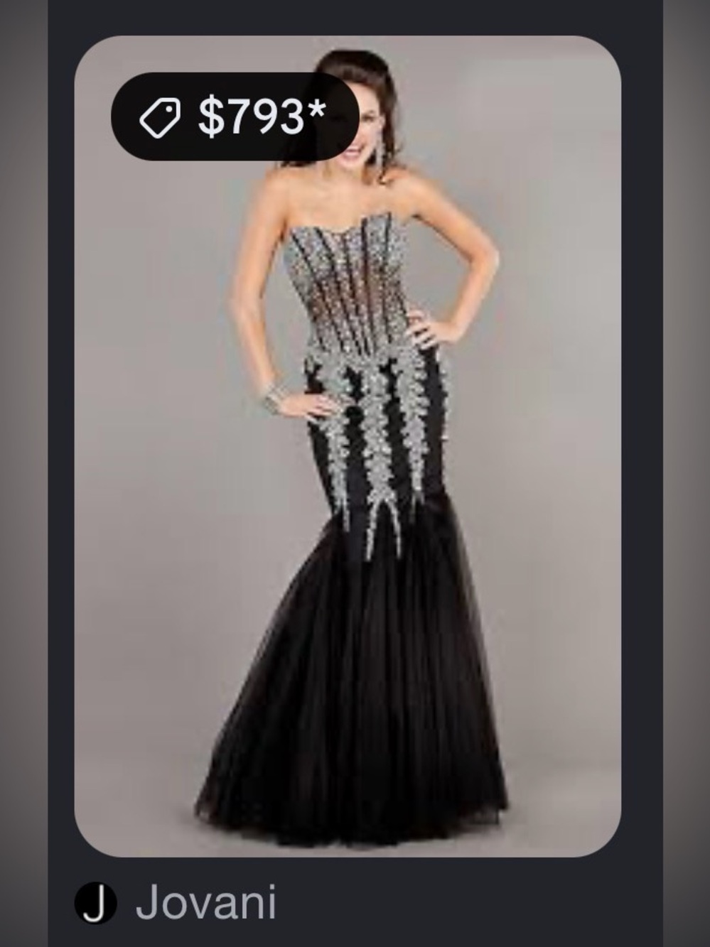 Jovani 5908 Embellished Strapless Dress - Picture 8 of 8